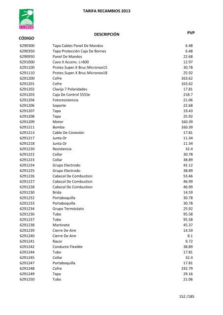 Tarifa Precios (PDF) - CliberSAT