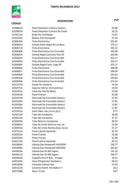 Tarifa Precios (PDF) - CliberSAT