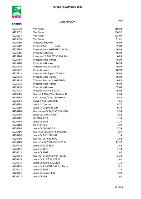 Tarifa Precios (PDF) - CliberSAT