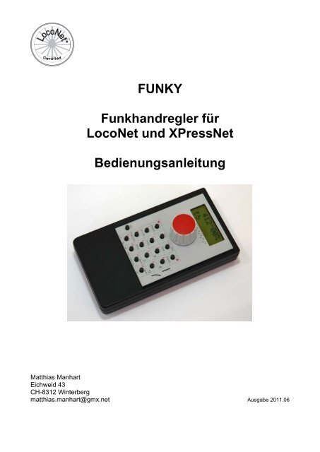 FUNKY Funkhandregler für LocoNet und XPressNet ...