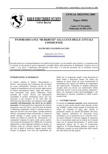 ANNUAL MEETING 2005 Paper: 05016 ... - Audiomatica Srl