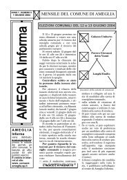 giugno 2004 / anno 7 - numero 6 - Comune di Ameglia