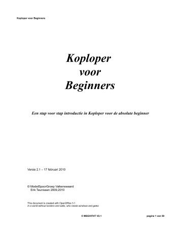 Koploper voor Beginners - Encyclopedie - Beneluxspoor