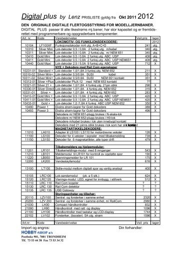 LENZ 2012.CWK (SS) - Hobby Shop AS