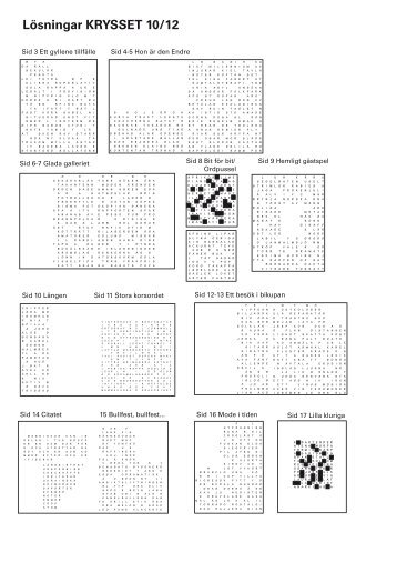 Lösningar KRYSSET 10/12