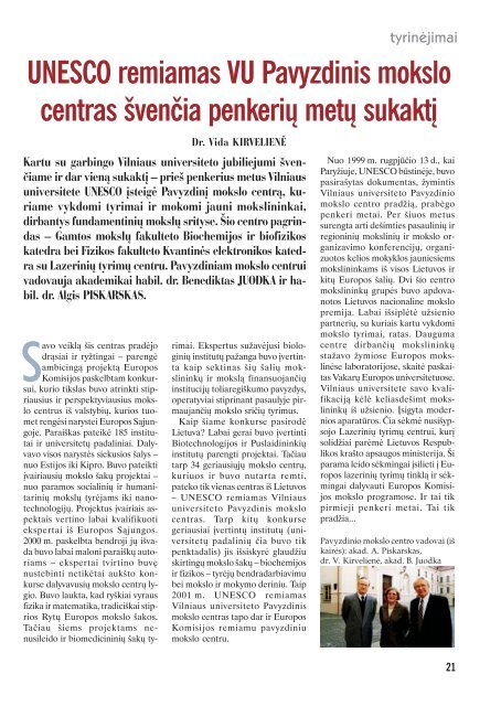 Spectrum - Universiteto naujienos - Vilniaus universitetas