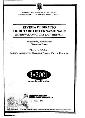 RIVISTA DI DIRITTO TRIBUTARIO INTERNAZIONALE - Rdti.it