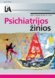psichiatrijos zinios 2003_2 - Lietuvos psichiatrų asociacija