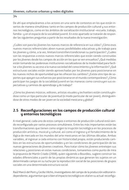 JÓVENES, CULTURAS URBANAS Y REDES DIGITALES