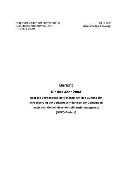 GVFG-Bericht 2004 (PDF, 153 KB) (nicht barrierefrei) - BMVBS