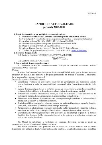 Raport_ SCDP Bistrita - ASAS - Academia de Stiinte Agricole si Silvice