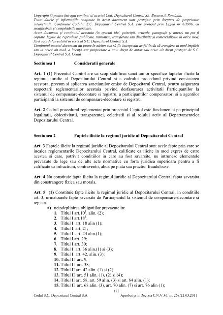 Codul Depozitarului Central (pdf) - Depozitarul Central