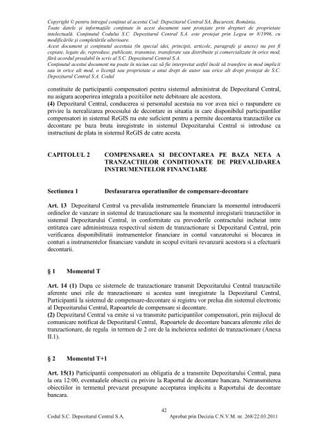 Codul Depozitarului Central (pdf) - Depozitarul Central