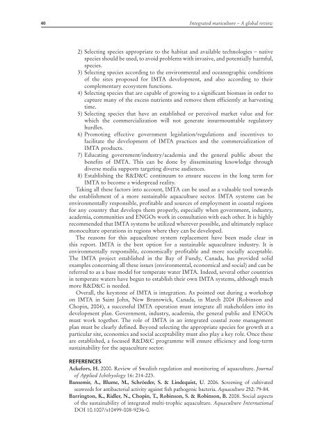 Integrated multi-trophic aquaculture (IMTA) in marine temperate waters