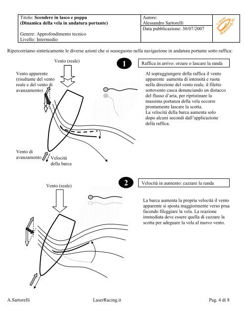 Dinamica della vela in andatura portante - LaserRacing.it