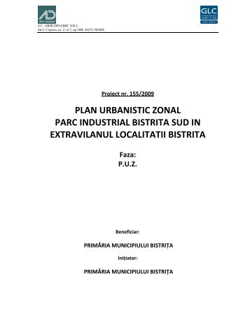 PLAN URBANISTIC ZONAL PARC INDUSTRIAL ... - Primaria Bistrita