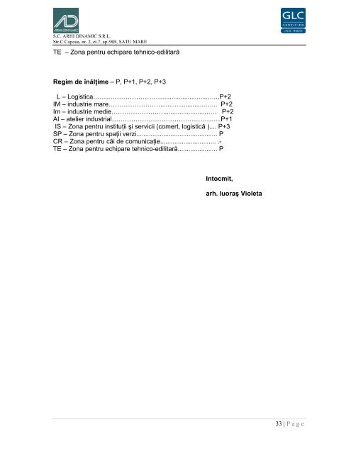 PLAN URBANISTIC ZONAL PARC INDUSTRIAL ... - Primaria Bistrita