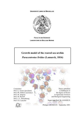 Growth model of the reared sea urchin Paracentrotus ... - SciViews