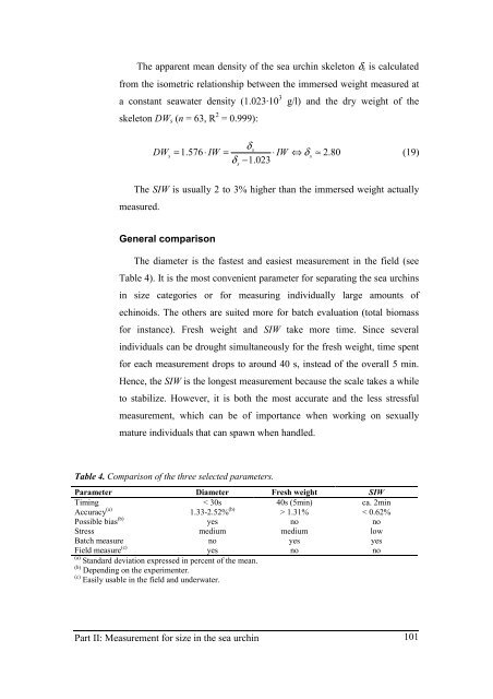 Growth model of the reared sea urchin Paracentrotus ... - SciViews