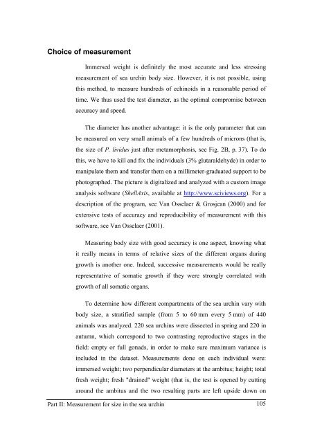 Growth model of the reared sea urchin Paracentrotus ... - SciViews