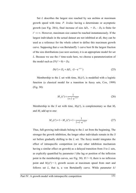 Growth model of the reared sea urchin Paracentrotus ... - SciViews