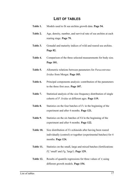 Growth model of the reared sea urchin Paracentrotus ... - SciViews