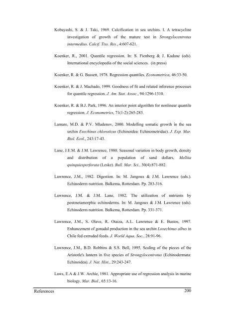 Growth model of the reared sea urchin Paracentrotus ... - SciViews