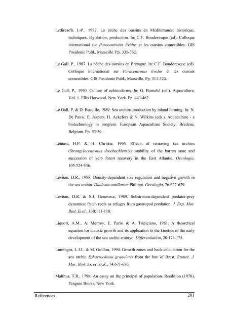 Growth model of the reared sea urchin Paracentrotus ... - SciViews