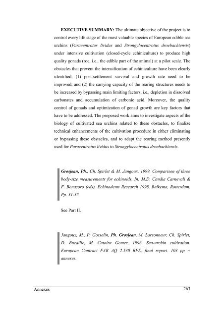 Growth model of the reared sea urchin Paracentrotus ... - SciViews