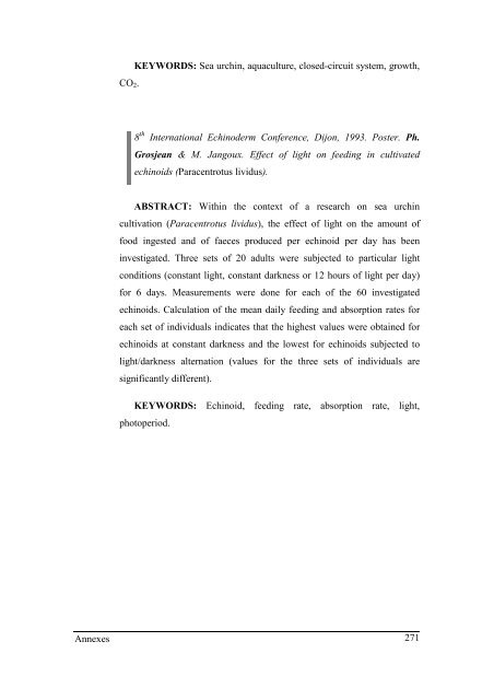 Growth model of the reared sea urchin Paracentrotus ... - SciViews