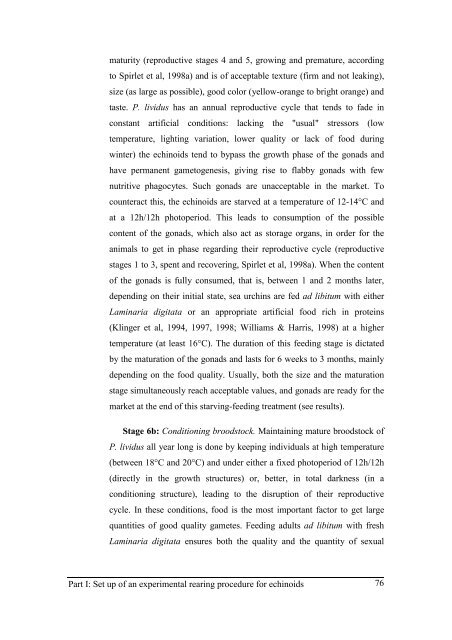 Growth model of the reared sea urchin Paracentrotus ... - SciViews