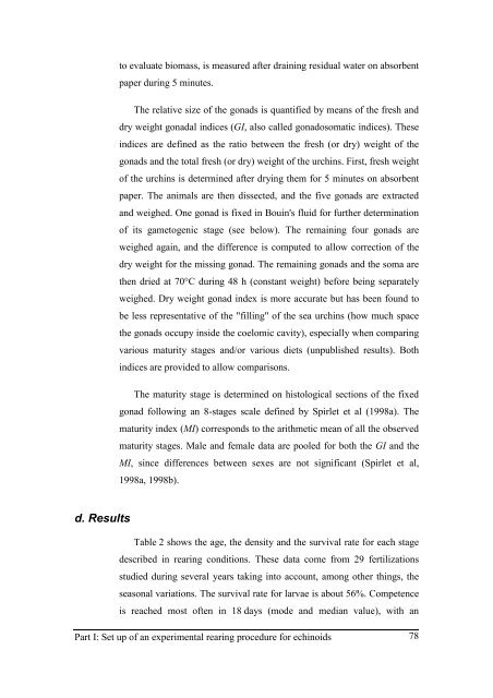 Growth model of the reared sea urchin Paracentrotus ... - SciViews