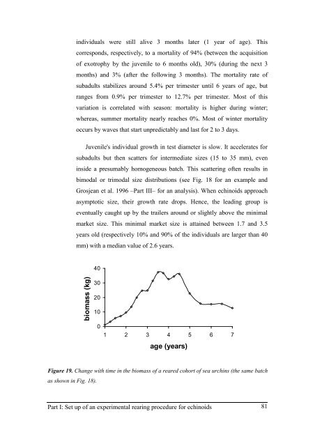 Growth model of the reared sea urchin Paracentrotus ... - SciViews