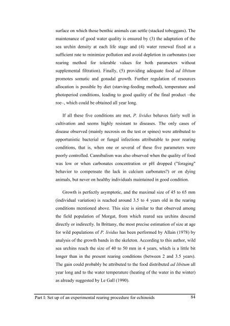 Growth model of the reared sea urchin Paracentrotus ... - SciViews