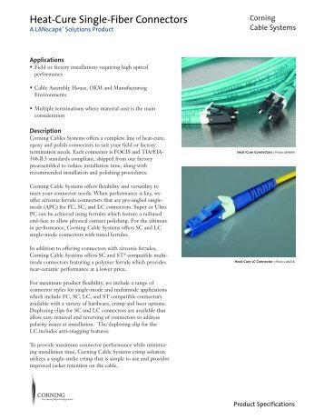 Heat-Cure Single-Fiber Connectors - TestMart
