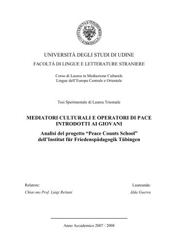 Tesi di laurea di Alda Guerra sull'Institut - Università degli studi di ...