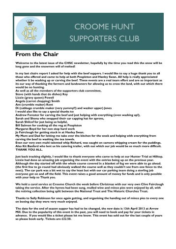 CROOME HUNT SUPPORTERS CLUB