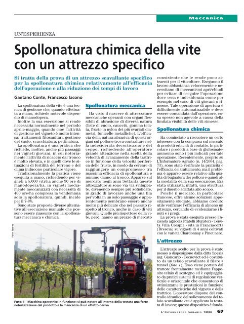 Spollonatura chimica della vite con un attrezzo specifico - Tecnovict