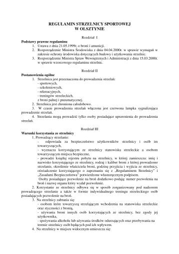 Regulamin Strzelnicy VIP - Strzelnica VIP Olsztyn