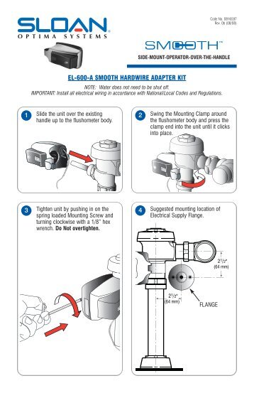 EL-600-A Adapter Kit Installation Instructions - Sloan Valve Company