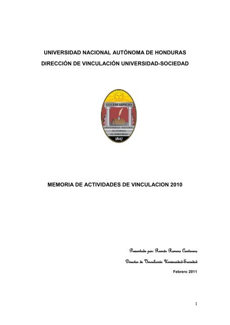 Memoria de Actividades de Vinculación 2010 - UNAH