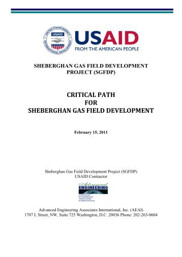 critical path for sheberghan gas field development - Afghan