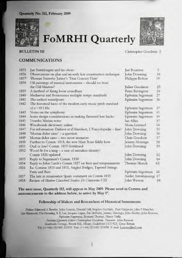 FoMRHI Quarterly