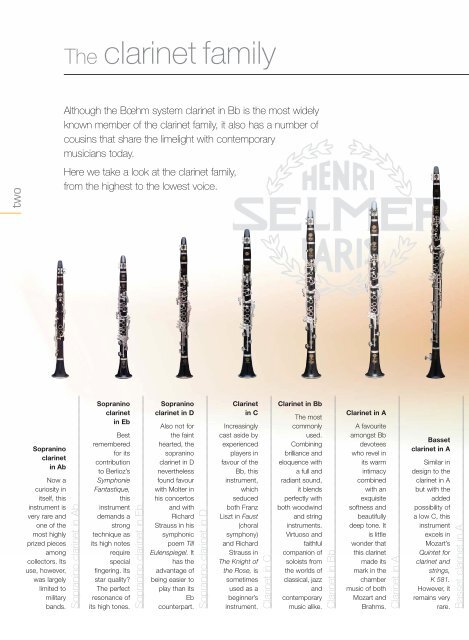 Types 2024 of clarinets