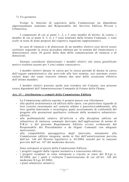 REGOLAMENTO EDILIZIO - Comune di Foiano della Chiana