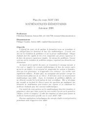 Plan du cours MAT 1301 MATH´EMATIQUES´El´EMENTAIRES ...