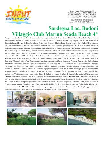 Sardegna Loc. Budoni Villaggio Club Marina Seada Beach 4* - Craem