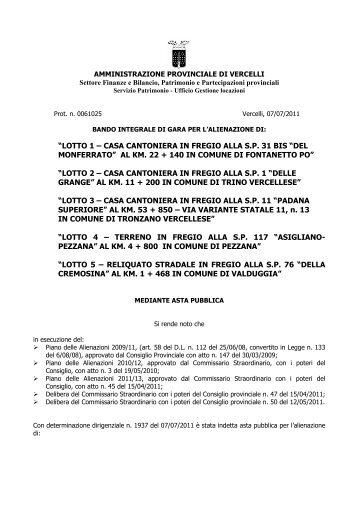 BANDO ASTA_IMMOBILI E TERRENI.pdf - Provincia di Vercelli