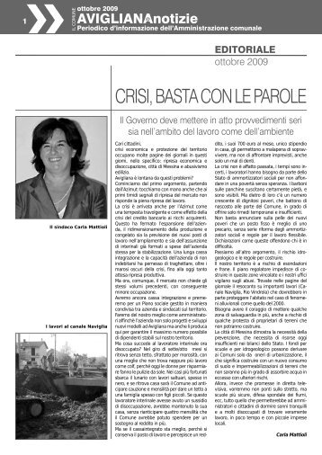 CRISI, BASTA CON LE PAROLE - Città di Avigliana