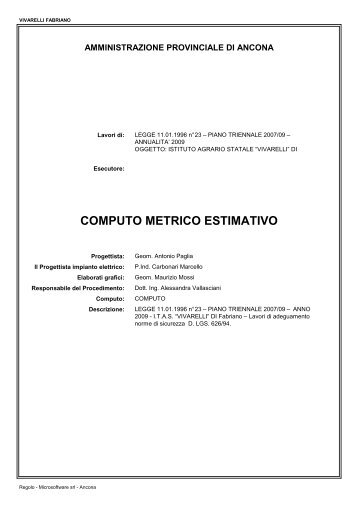 Computo metrico - Provincia di Ancona